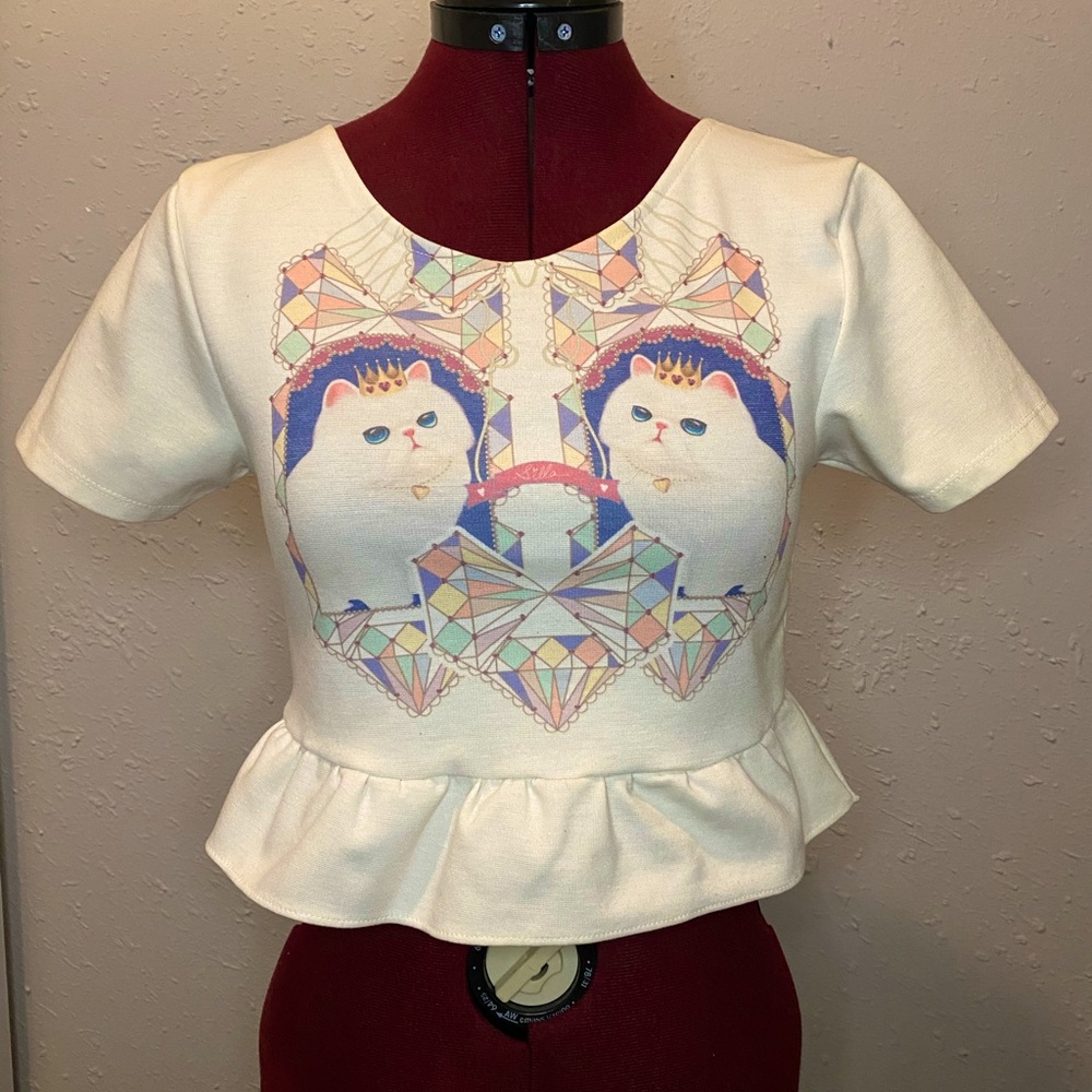 Kawaii Cat Print Tee